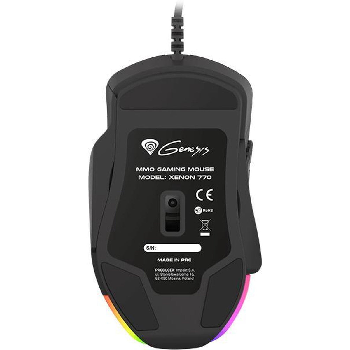 Genesis Xenon 770 RGB – FPS en MMO Gaming Muis – Aanpasbaar – Tot 14 Programmeerbare Knoppen – 10200 DPI Genesis Xenon 770 RGB – FPS en MMO Gaming Muis – Aanpasbaar – Tot 14 Programmeerbare Knoppen – 10200 DPI